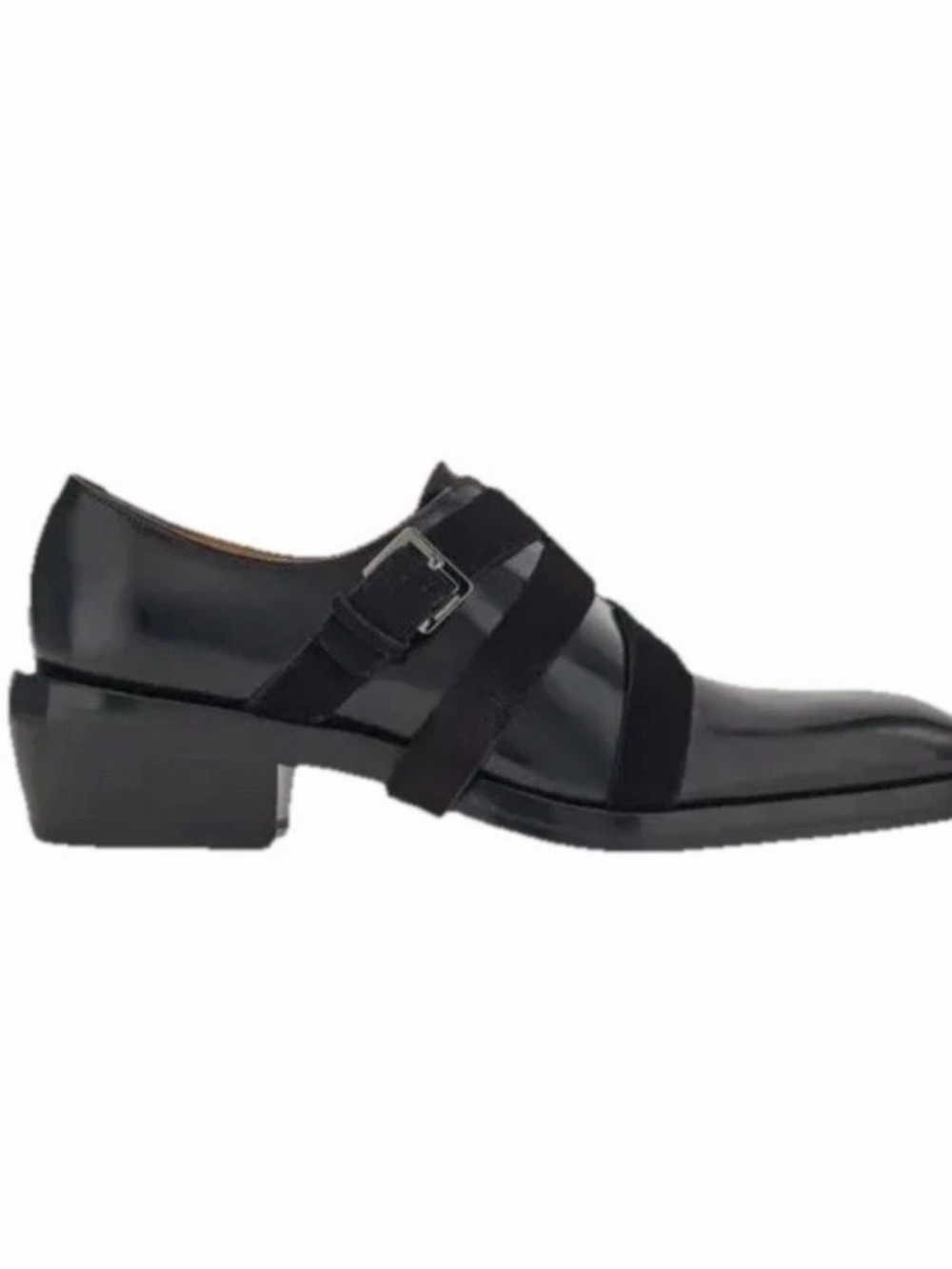 SALVATORE FERRAGAMO Forest Sz 11.5 M Black Leather And Suede Buckle